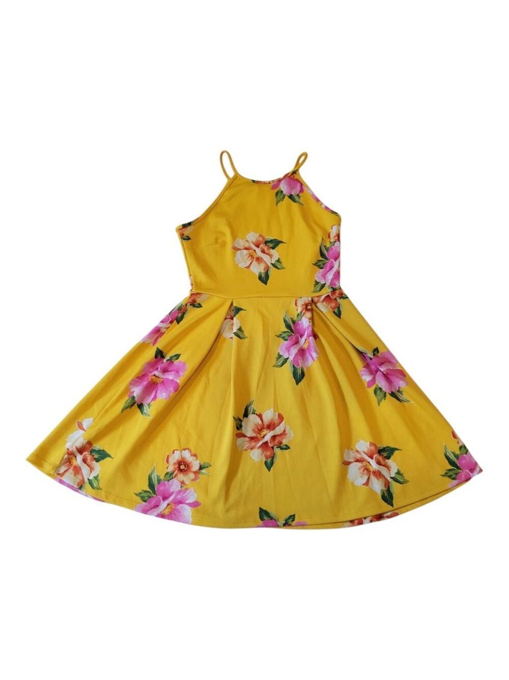 Juniors Soprano Dress Size M Yellow Floral - Picture 2 of 8
